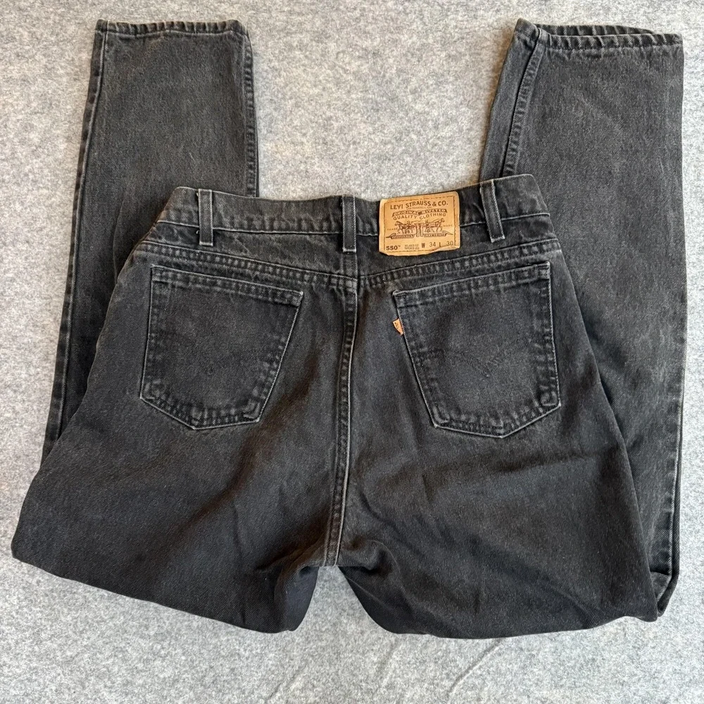 Vintage Levis 550 Jeans Mens (31x29)‎ 34x30 Orange Tab Black 90s USA